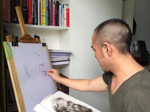 馬晨喬現(xiàn)場畫藝術作品